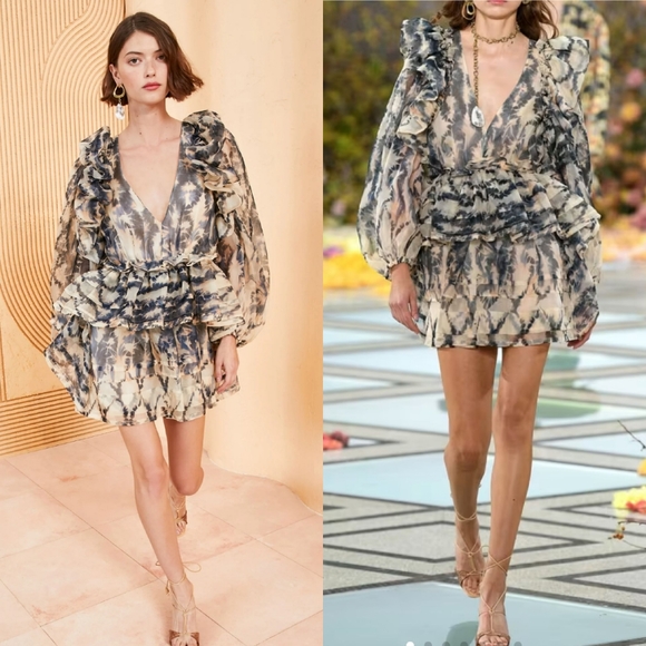 NWT Ulla Johnson Adelaide Printed Silk Minidress SS23 Runway Size 2 - Picture 2 of 15